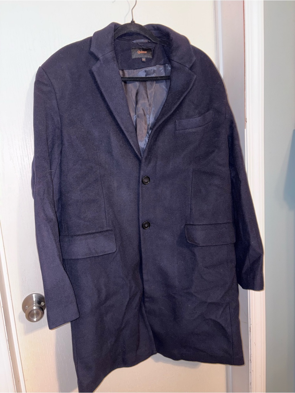 Quince Italian Wool Overcoat in Cadet blue